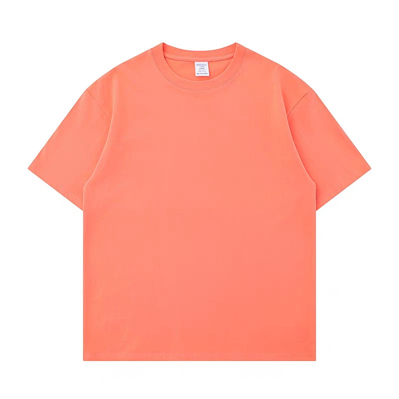 Small Neckline t Heavyweight 400g Pure Cotton Comfortable Skin-Friendly Short-Sleeved T-Shirt Three-Thread Loose Casual Sports Thickeneded Top - Image 2