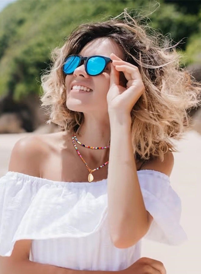 HAWAWA Rainbow Beaded Necklace Long Layered Neck Chain Multi Color Bead Choker Necklaces Collar Jewelry Colorful Chain Beach Travel Costume Jewelry for Women and Girls - Image 4