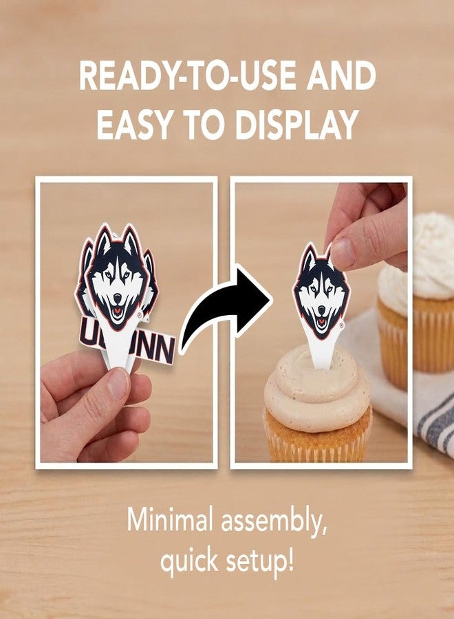 Desert Cactus UConn Huskies Food Picks, Cupcake Toppers, 25 pcs - Image 3