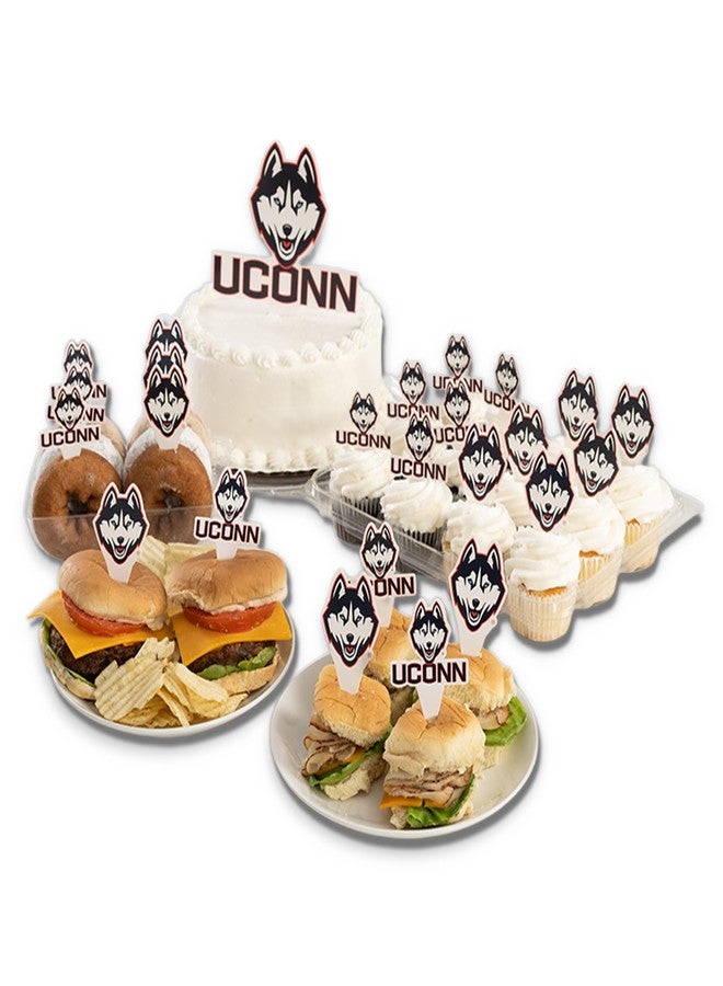 Desert Cactus UConn Huskies Food Picks, Cupcake Toppers, 25 pcs - Image 1
