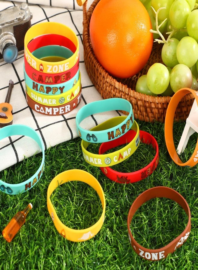 JUNEBRUSHS 42pcs Camping Party Favors Silicone Bracelets Summer Camping Theme Rubber Wristbands Accessories for Kids Adults Camping Adventure Birthday Party Decorations Gift Supplies, 125-6598 - Image 4