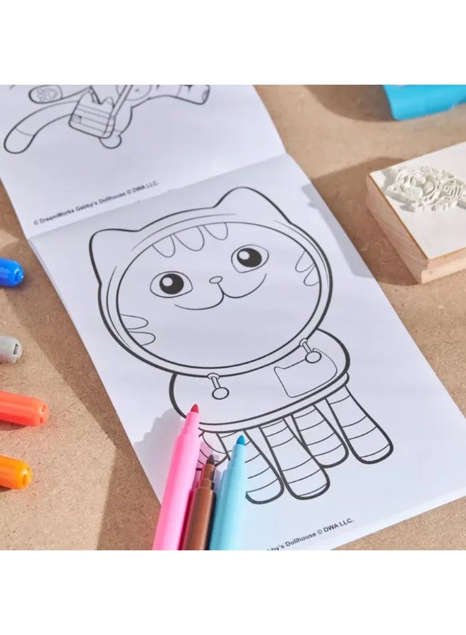 Peppa Pig مجموعة أقلام تلوين وطوابع بيبا بيغ 36 قطعة مع وسادة حبر وكتاب تلوين - مجموعة رسم وتلوين للأطفال - مستلزمات الفنون والحرف الإبداعية للأطفال - Image 2