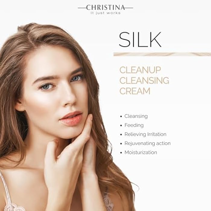 -CHRISTINA- Christina Silk CleanUp Cleansing Cream for Face | Oil-Free Gel Texture, Relieves Irritation, Moisturizing Effect, Suitable For Dry & Sensitive Skin | 24-Hour Care, Ideal for Face Makeup Removal 120ml - Image 4
