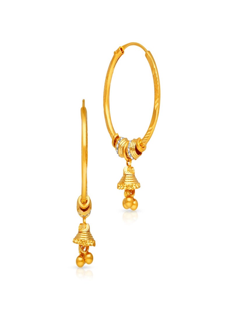 Malabar Gold and Diamonds 22 Karat 916 Purity Hoops & Bali Style Endless Hoop Earring for Women ERZNS47655 - Image 1