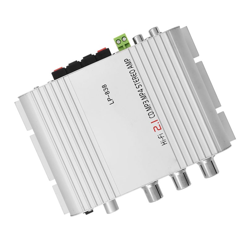 مضخم صوت صغير فضي بقوة 15 واط لكل قناة (قيمة RMS) باستخدام شريحة TPA3116D2 من سبائك الألومنيوم لسيارات وأنظمة الصوت المنزلية - Image 4