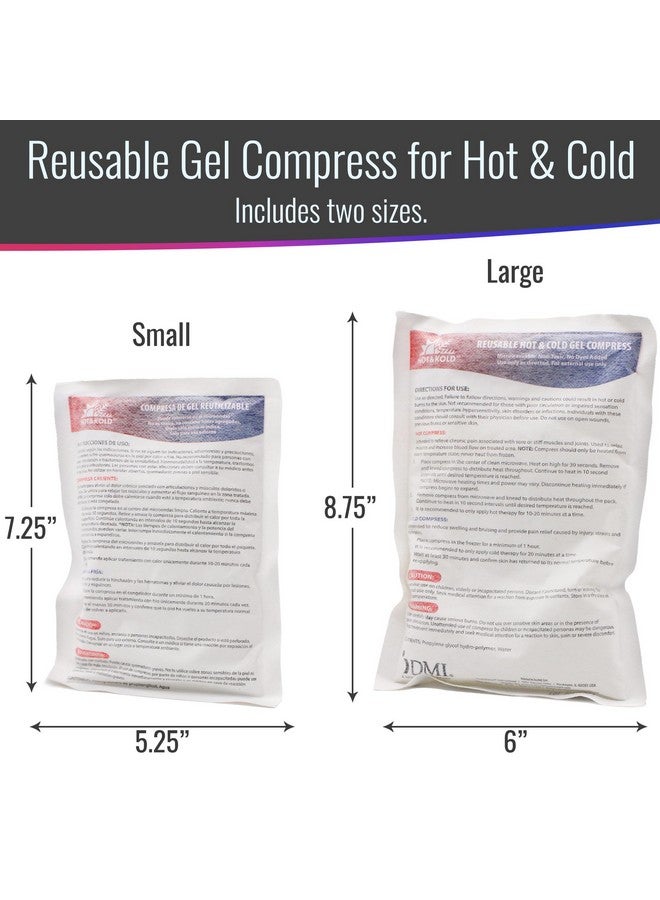 DMI Hot & Cold Reusable Gel Compress, Microwavable, Relieves Swelling And Pain, Increases Blood Flow, Warms Cold Hands & Feet, Ideal For Emergency First Aid, Pack Of 2, One Small And One Large Pack - Image 2