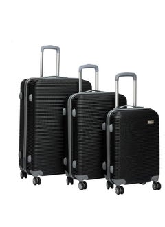 Generic 3 Pieces ABS Hard Shell Luggage Set 20/24/28 Inch Black  - Image 1
