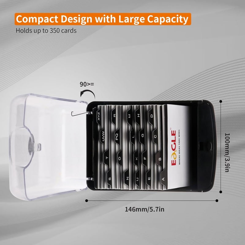 Eagle Business Card Box, Push-Button,Storage up to 350 Cards - Image 5