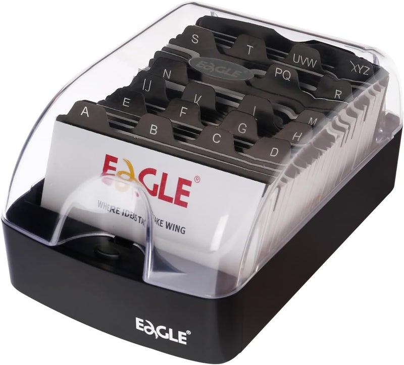 Eagle Business Card Box, Push-Button,Storage up to 350 Cards - Image 1