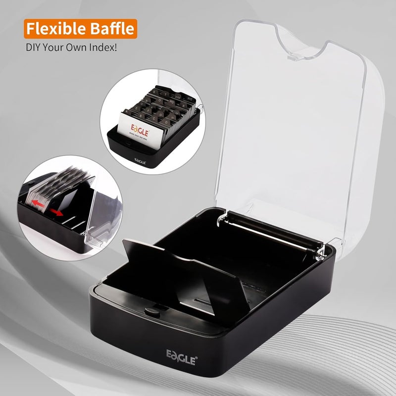 Eagle Business Card Box, Push-Button,Storage up to 350 Cards - Image 4