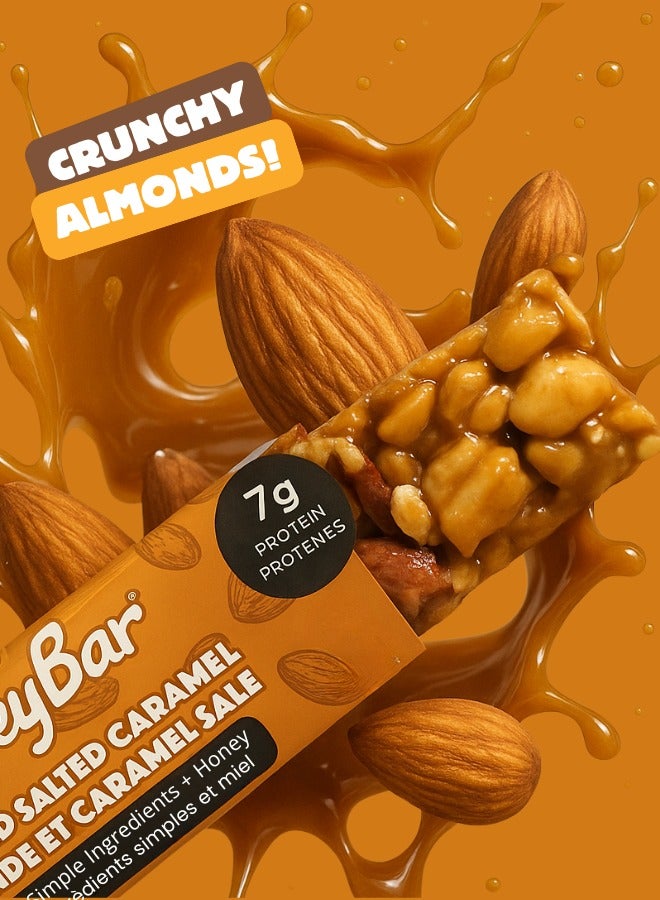 HoneyBar HoneyBar Almond Salted Caramel Snack Bars – 5 x 40g | 7g Protein, Gluten-Free, Halal, Vegetarian, Low Sodium, Non-GMO, Healthy Snack  - Image 2