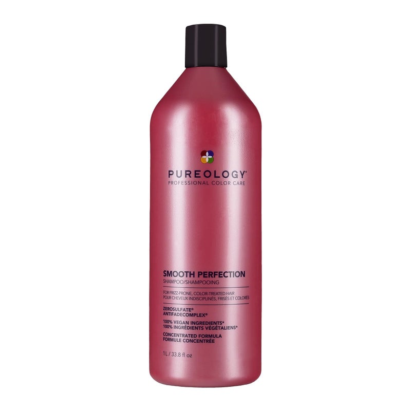 Pureology Smooth Perfection Shampoo - For Frizzy and Color Treated Hair, Smooths Hair & Controls Frizz, Sulfate-Free & Vegan, 33 Fl Oz - Image 1