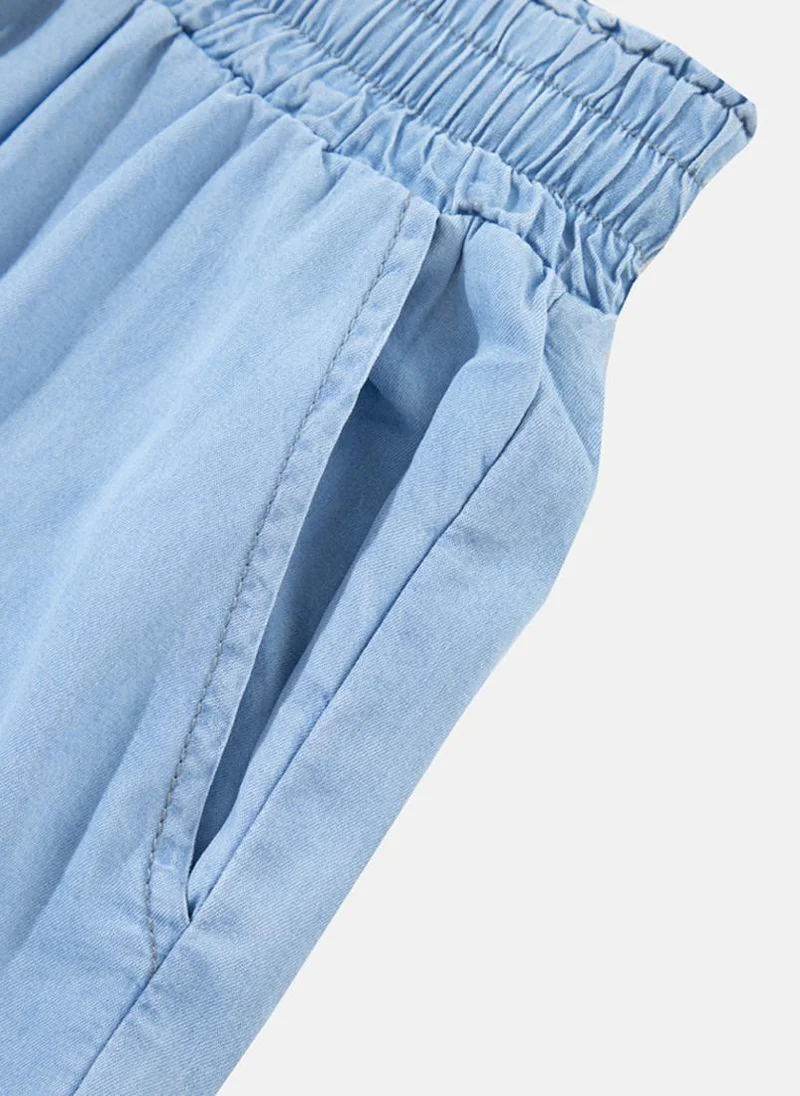 يونيكي Blue Plain Drawstring Trouses