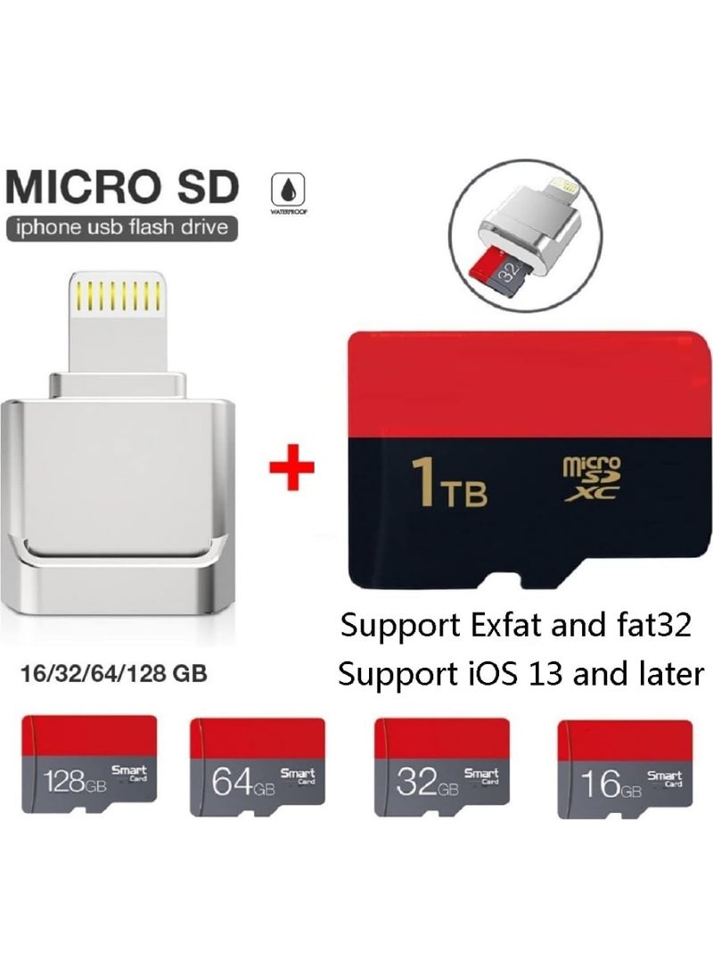 Rock Pow - Apple MFi Certified Lightning to Micro SD Card Reader for iPhone iPad - Supports iOS 13 exFAT & FAT32 - Image 1