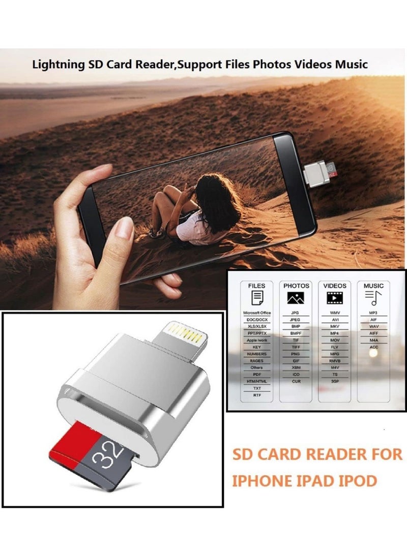 Rock Pow - Apple MFi Certified Lightning to Micro SD Card Reader for iPhone iPad - Supports iOS 13 exFAT & FAT32 - Image 1