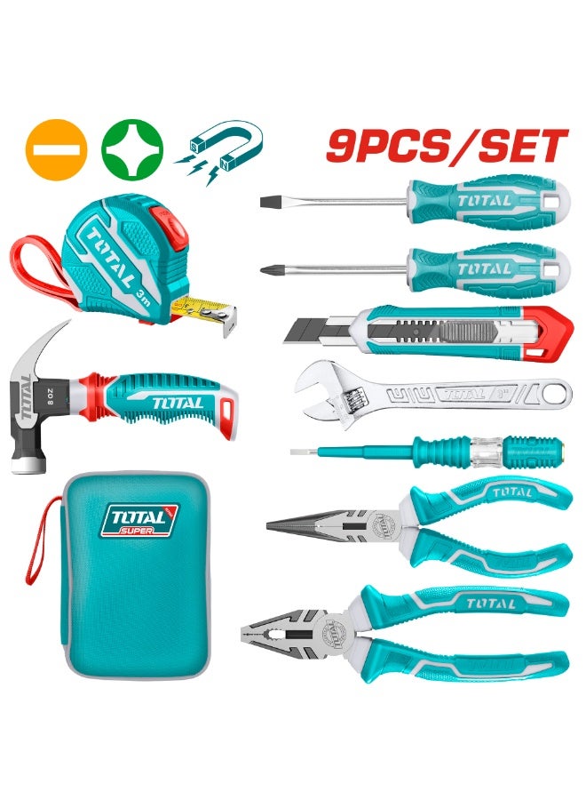 Total 9 Pcs hand tools set THKTHP90097 - Image 1