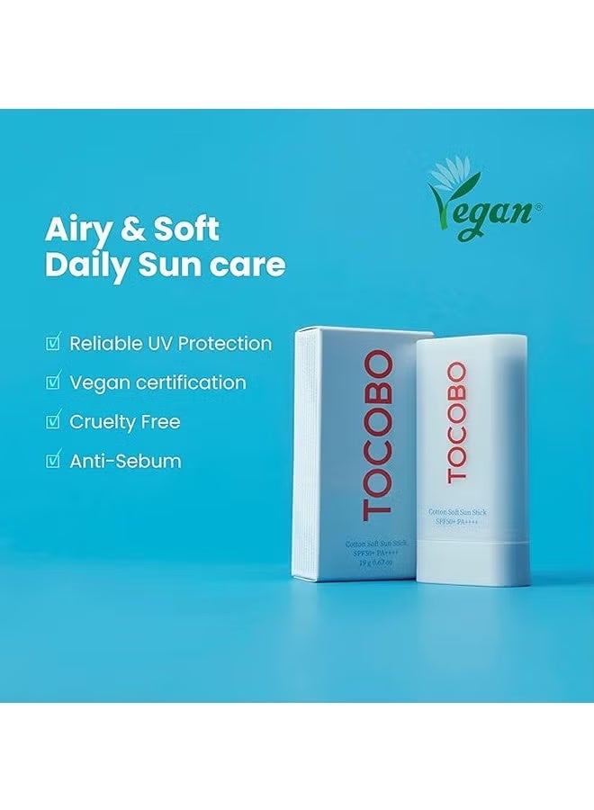 Tocobo Cotton Soft Sun Stick, SPF50+ PA++++, Vegan Sun Stick for Face, UV Protection - Image 3