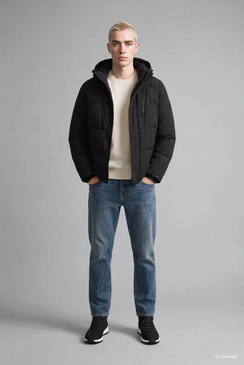 Straight Fit Regular Hem Cotton Trousers