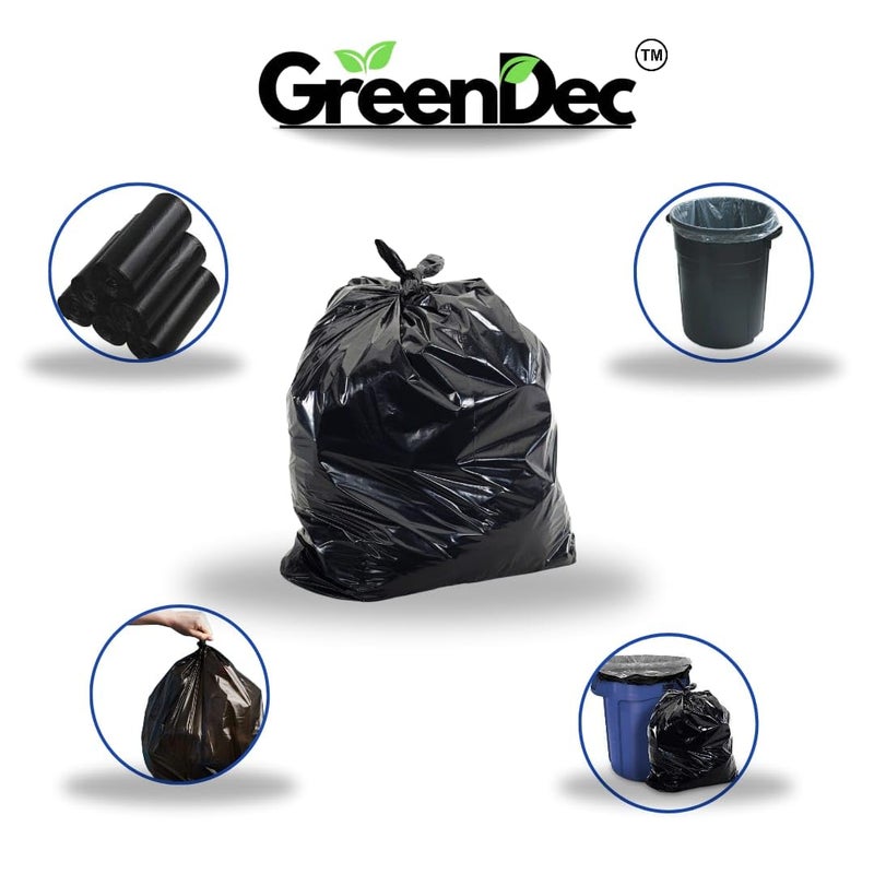 GreenDec Garbage Bags Small 120 Bags 30 Bags X 4 Rolls 17 X 19 Inches For Dry Wet Waste Black Colour - Image 2