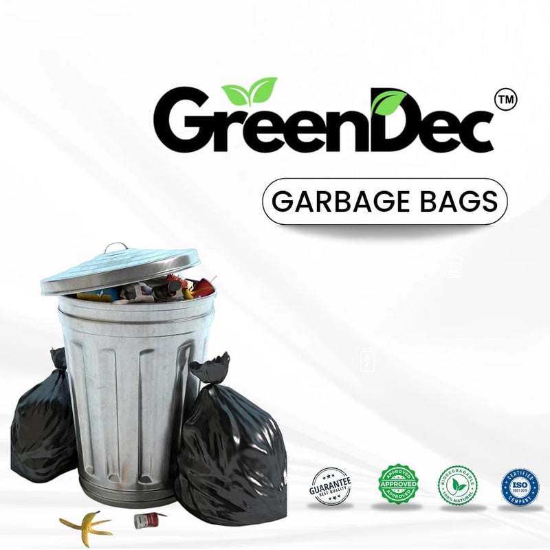 GreenDec Garbage Bags Small 120 Bags 30 Bags X 4 Rolls 17 X 19 Inches For Dry Wet Waste Black Colour - Image 1
