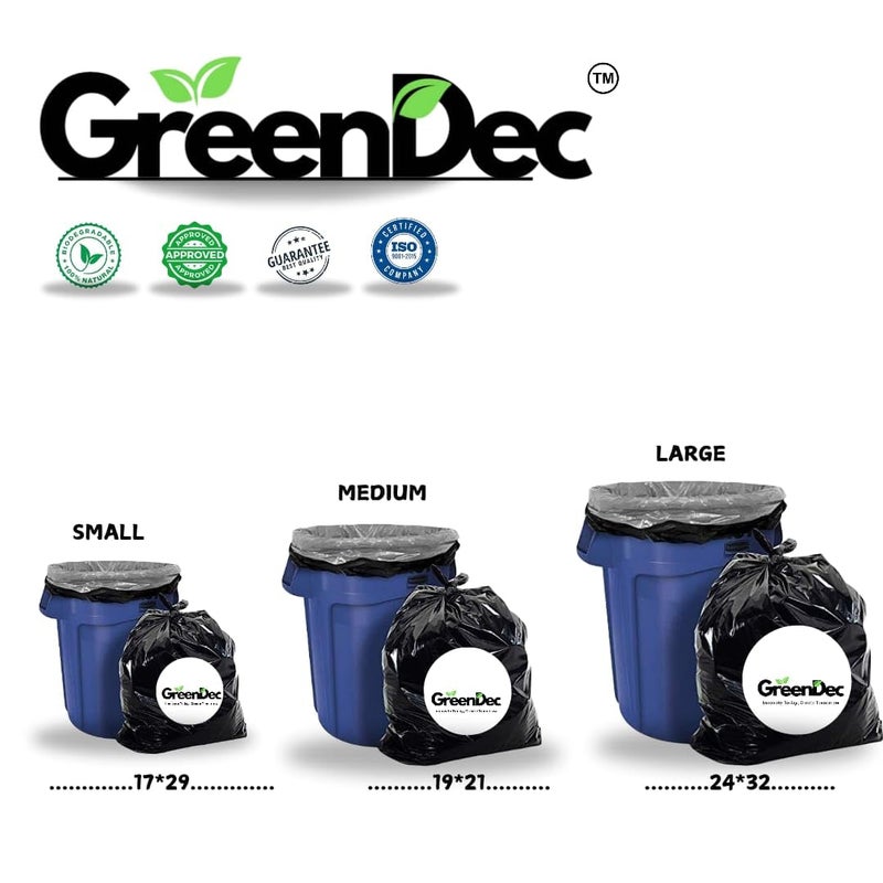 GreenDec Garbage Bags Small 120 Bags 30 Bags X 4 Rolls 17 X 19 Inches For Dry Wet Waste Black Colour - Image 3