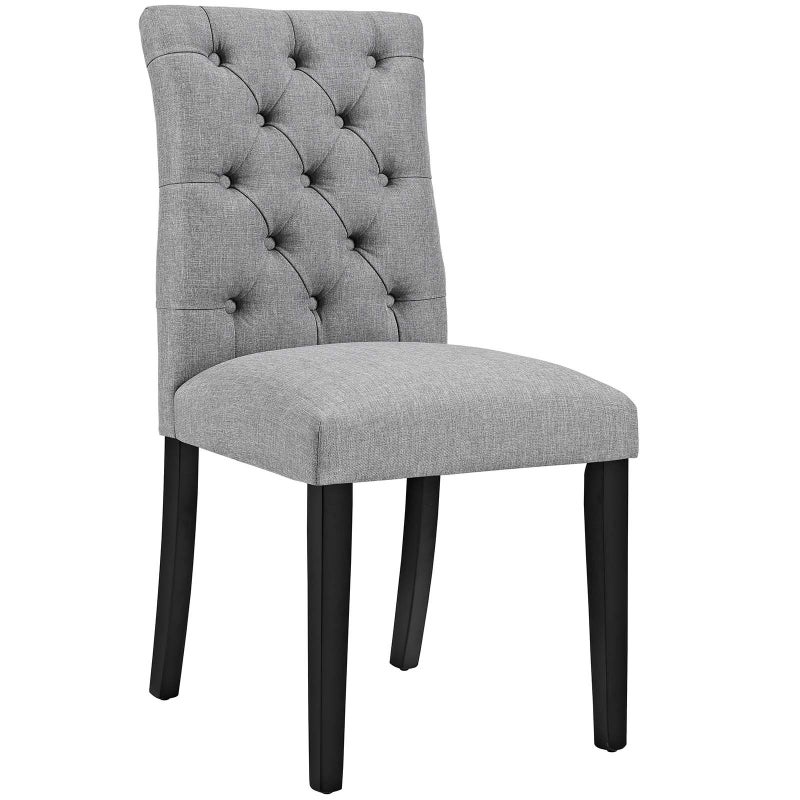 Modway MO Duchess Modern Tufted Button Upholstered Fabric Parsons Dining Chair Light Gray - Image 2