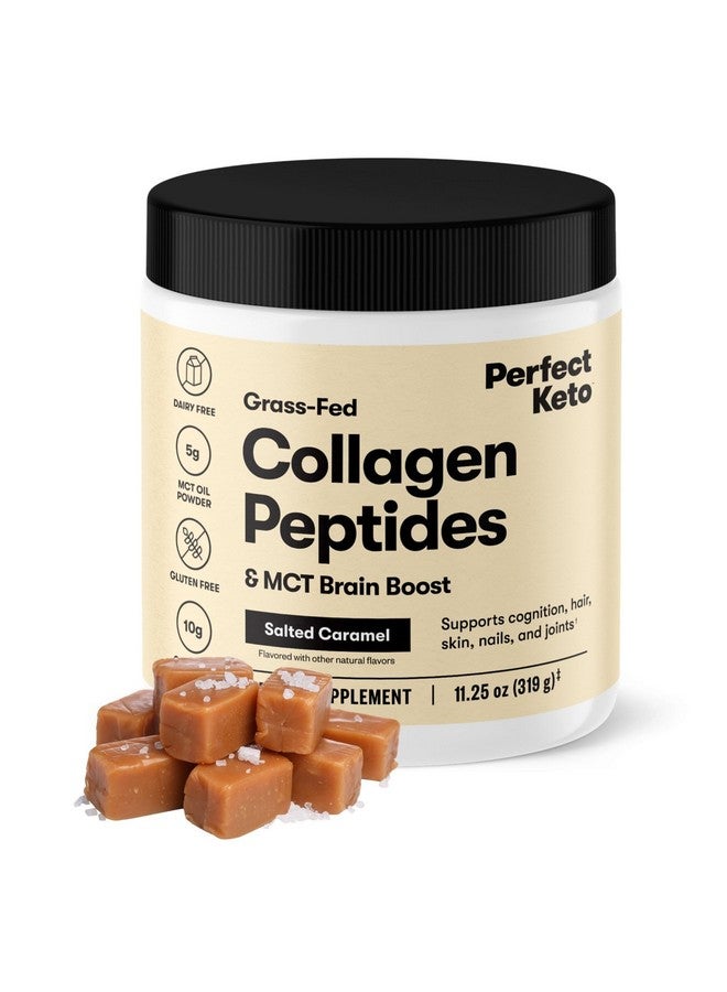 Perfect Keto Collagen Peptides Protein Powder with MCT Oil, Hydrolyzed Collagen, Type I & III Supplement, Gluten Free Grass Fed, Low Carb, Keto Coffee Creamer, Collagen for Women & Men, Salted Caramel - Image 1