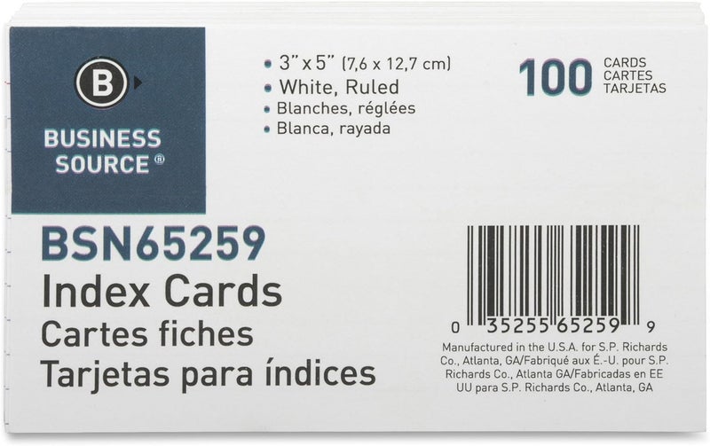 Business Source Paper Pads Index Card, 3"x5" (65259) - Image 1