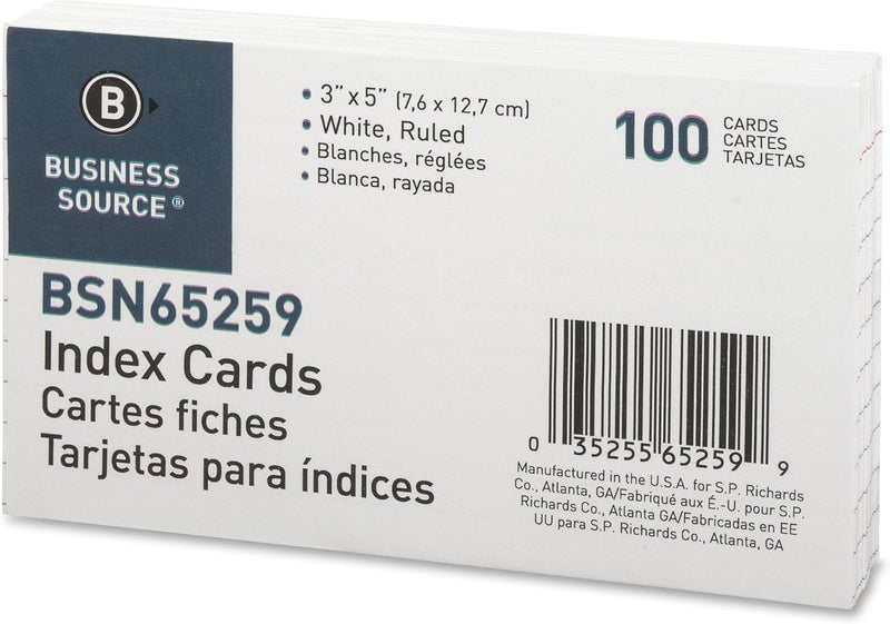 Business Source Paper Pads Index Card, 3"x5" (65259) - Image 2