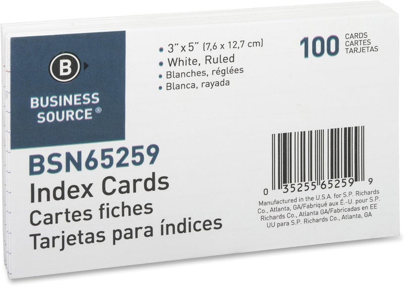 Business Source Paper Pads Index Card, 3"x5" (65259) - Image 3
