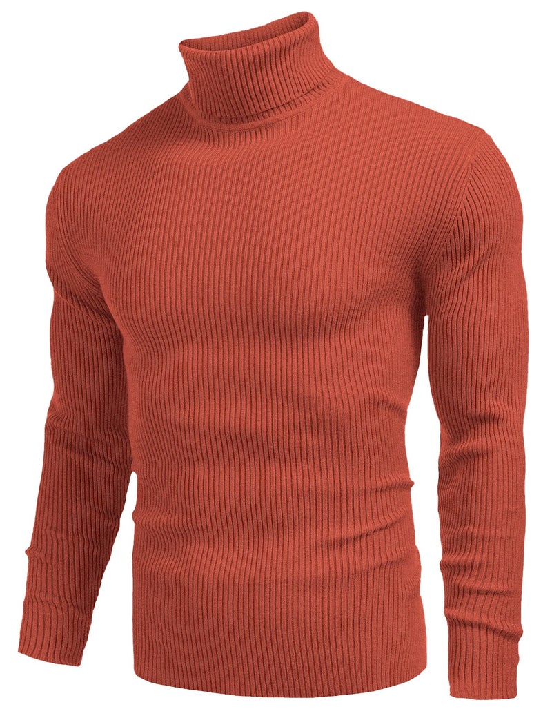 NORTHWIND Men's High and Turtle Neck Cotton T-Shirt (Rust, X-Large), Sweater - Image 2