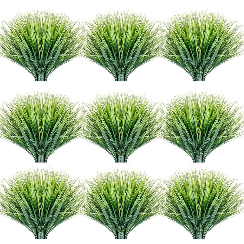 JEMONG 30 Bundles Artificial Grasses Outdoor UV Resistant Fake Grasses No Fade Faux Plastic Plants Garden Porch Window Box Decorating