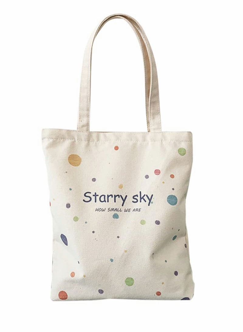 SOLARAE Cute Canvas Tote Bag with Separate Packaging Grocery Bags - Image 1