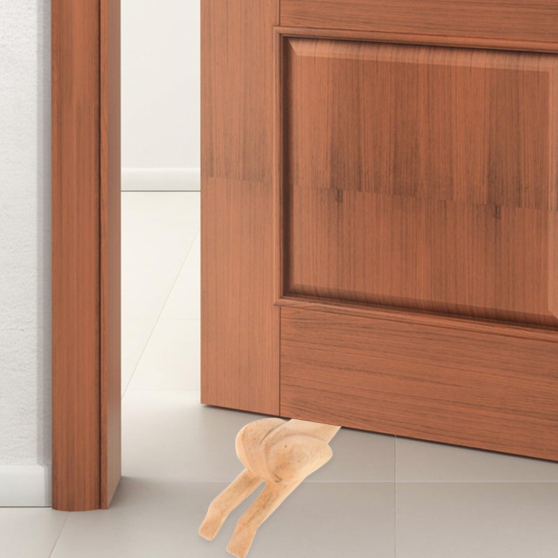 Natural Wood Door Stopper Wedge Cute Funny Design Wall Protector for Home Office Furniture - Image 5
