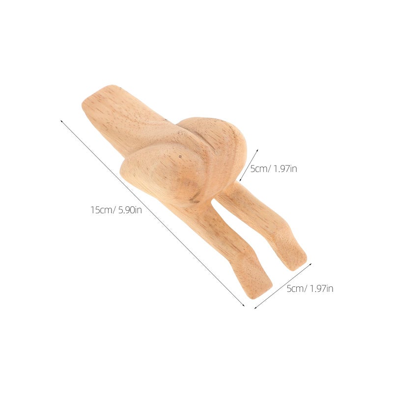Natural Wood Door Stopper Wedge Cute Funny Design Wall Protector for Home Office Furniture - Image 3