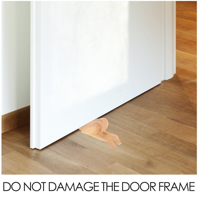 Natural Wood Door Stopper Wedge Cute Funny Design Wall Protector for Home Office Furniture - Image 4