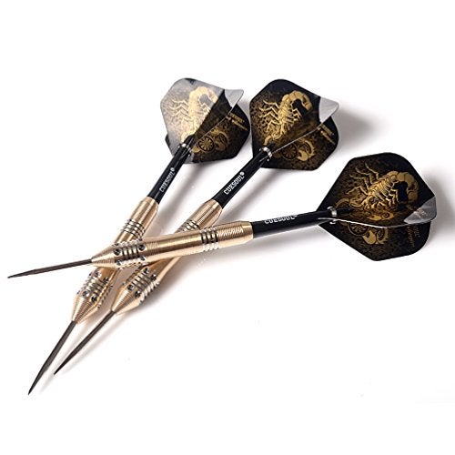 CUESOUL 24 Grams Steel Tip Darts Set with Pink Deluxe PU Darts case-Black Scorpion Lady Darts - Image 5