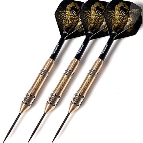 CUESOUL 24 Grams Steel Tip Darts Set with Pink Deluxe PU Darts case-Black Scorpion Lady Darts - Image 3