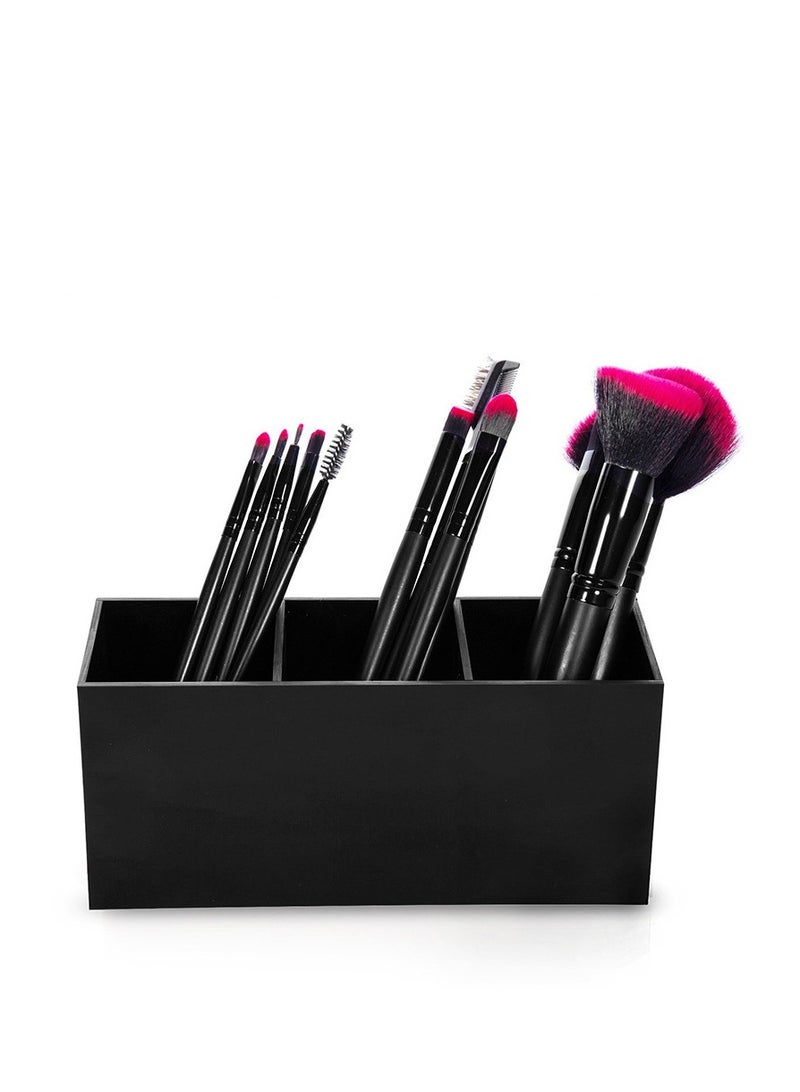 Makeup Brush Storage Box Cartridge Acrylic Makeup Brush Holder Black - Image 3