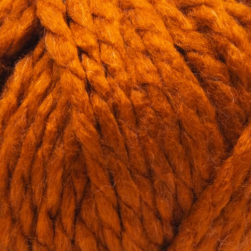 Estako Cozy Thick & Quick Yarn (4 Skeins Pack) 20% Wool 80% Acrylic Soft Super Bulky Weight #6 Knitting and Crocheting Yarn (4 x 3.52 Oz) / (4 x 65 Yrds) (52099-Dark Orange) - Image 2