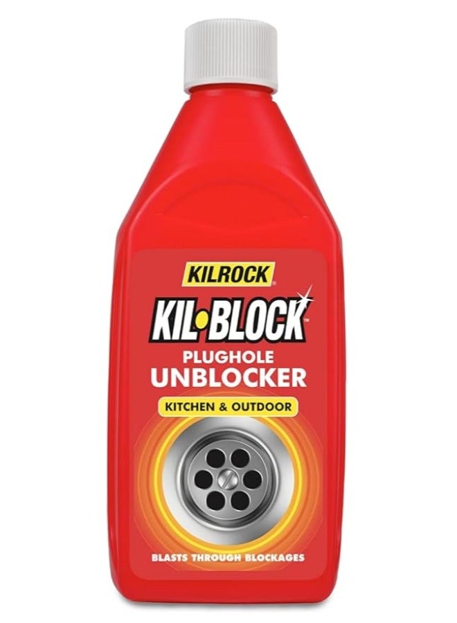 KILROCK Kil Block Plughole Unblocker Kitchen & Outdoor 500 ML - Image 1