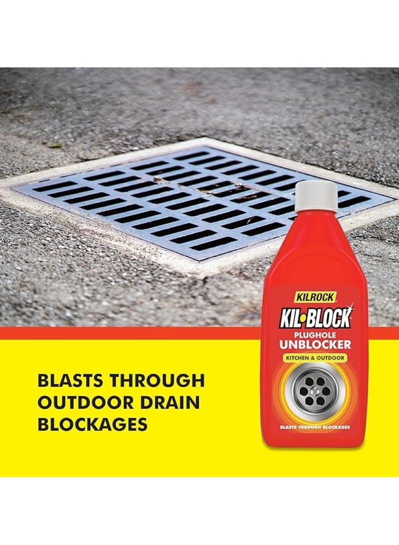 KILROCK Kil Block Plughole Unblocker Kitchen & Outdoor 500 ML - Image 3