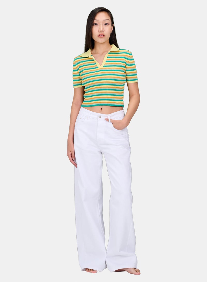 TGS White Flared Leg Women Jeans - Image 1