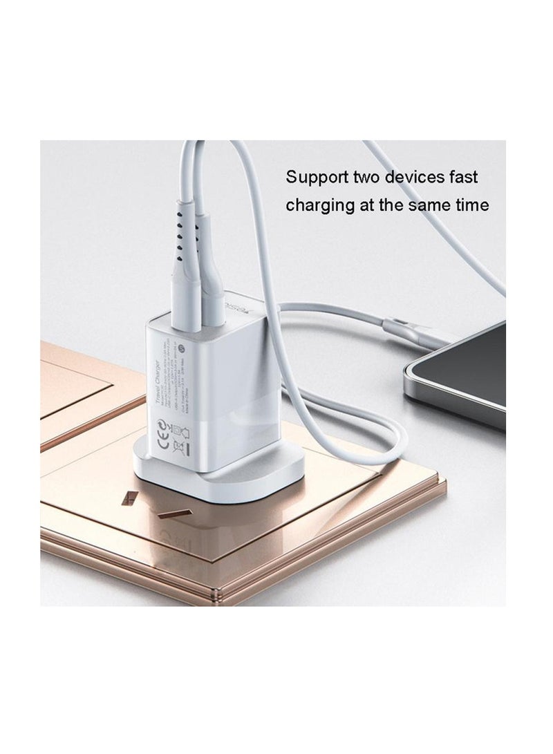 Yesido Yesido YC13 Quick Fast Charger Travel Charger with Dual Port USB charger UK Plug - White  - Image 2