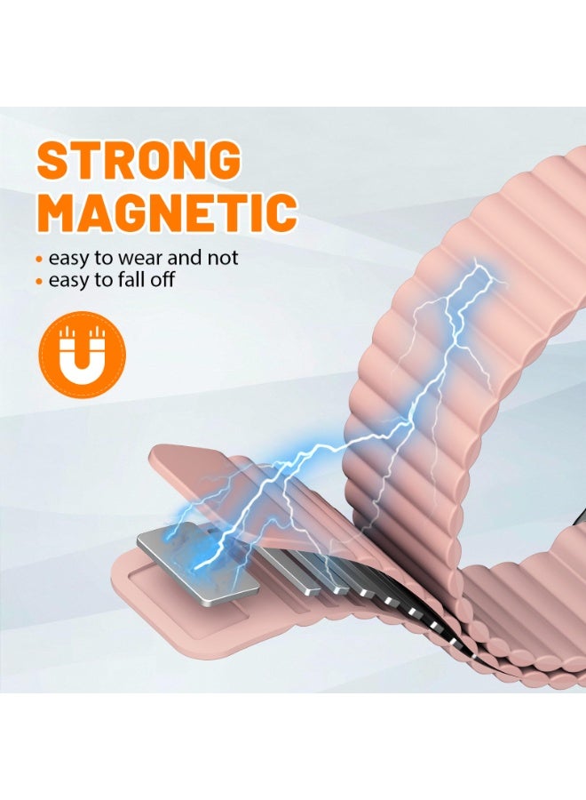 Magnetic Sport Bands for Apple Watch Band  42mm 44mm 45mm 46mm iWatch bands for Women Men,Silicone Loop Strap Wristband for Apple Watch Series 11 10 9 8 7 6 5 4 3 SE 3/2nd Ultra/3/2 49mm - Image 2