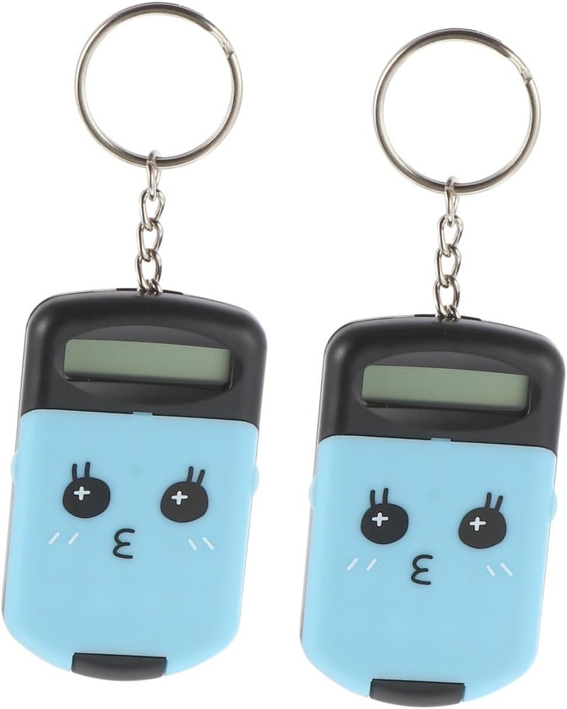 GALPADA 2Pcs Mini Portable Electronic Calculator for Students, Cute Cartoon Design, Basic Arithmetic Tool, Lightweight Plastic, Exam and School Use, Black - Image 1