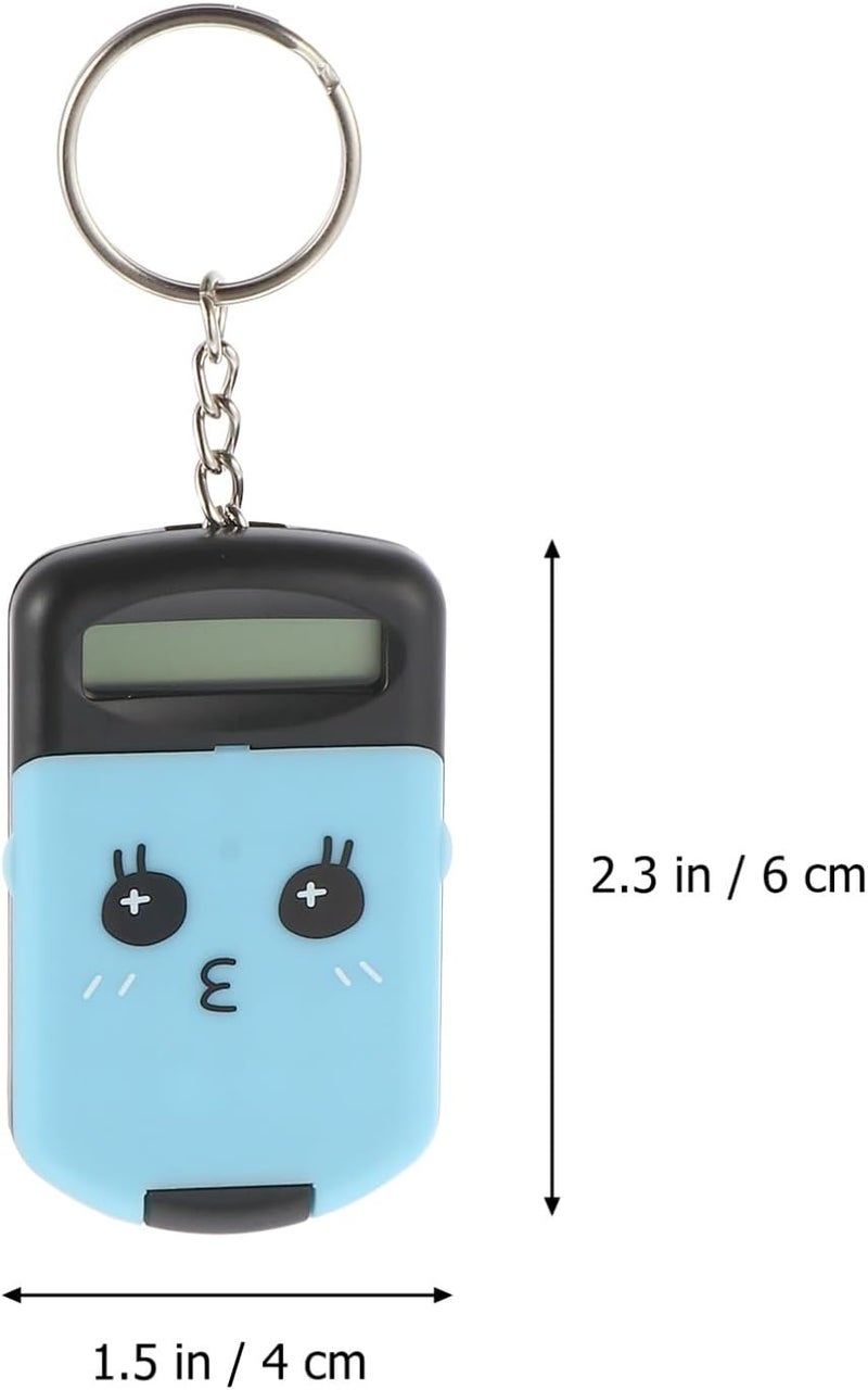 GALPADA 2Pcs Mini Portable Electronic Calculator for Students, Cute Cartoon Design, Basic Arithmetic Tool, Lightweight Plastic, Exam and School Use, Black - Image 2