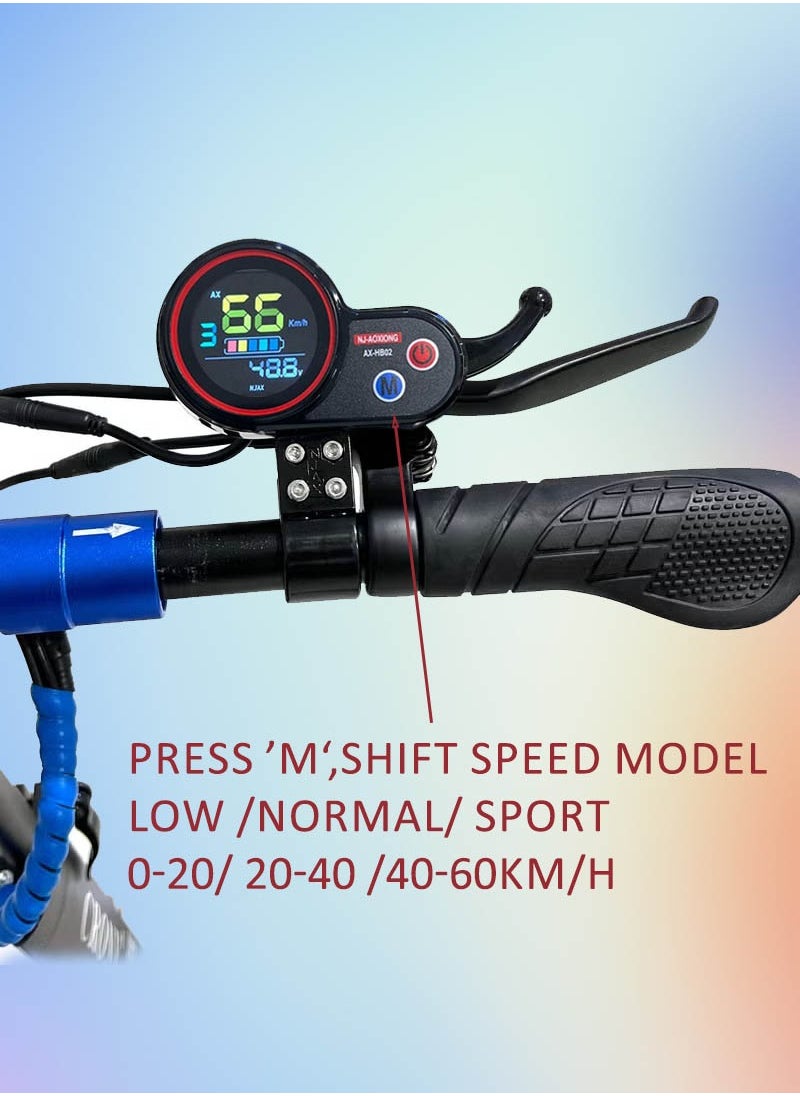 Crony - V10 Fast Speed E-Scooter 1200W Motor 48v/12ah,10"Off-Road Tires,Dual Suspension/Hydraulic Disc Brakes E-Bike with seat, Triple Led Headlamps, All-Terrain, Easy Foldable, Portable Commuter Electric Scooter For Adults & Kids, 120kg Load Skateboard Aluminum Frame, Urban Mobility，Black - Image 1