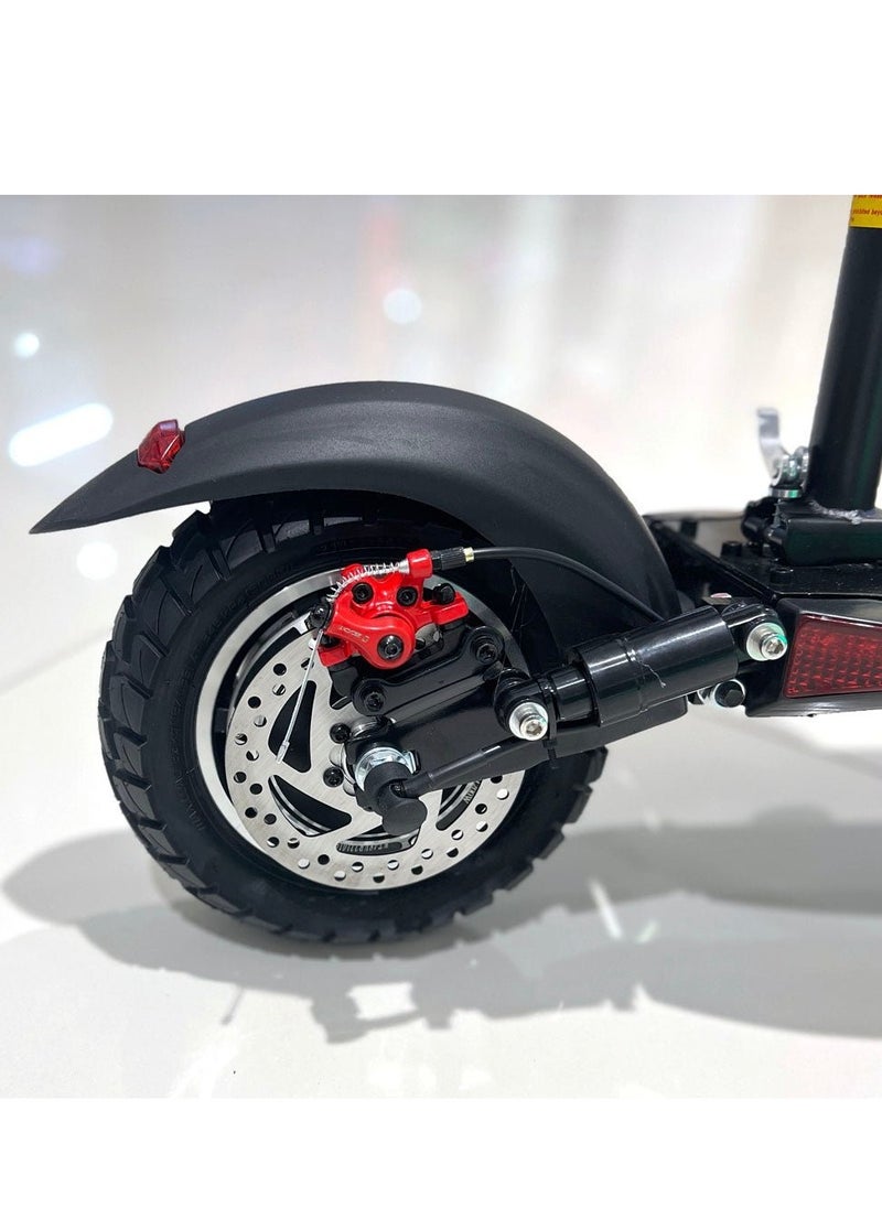 Crony - V10 Fast Speed E-Scooter 1200W Motor 48v/12ah,10"Off-Road Tires,Dual Suspension/Hydraulic Disc Brakes E-Bike with seat, Triple Led Headlamps, All-Terrain, Easy Foldable, Portable Commuter Electric Scooter For Adults & Kids, 120kg Load Skateboard Aluminum Frame, Urban Mobility，Black - Image 1