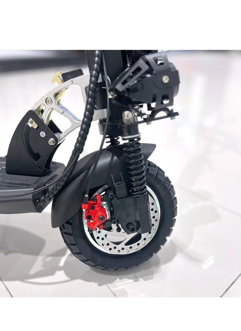 Crony - V10 Fast Speed E-Scooter 1200W Motor 48v/12ah,10"Off-Road Tires,Dual Suspension/Hydraulic Disc Brakes E-Bike with seat, Triple Led Headlamps, All-Terrain, Easy Foldable, Portable Commuter Electric Scooter For Adults & Kids, 120kg Load Skateboard Aluminum Frame, Urban Mobility，Black - Image 1